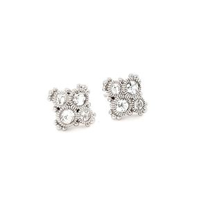 🔵 "Lore Collection" ▪︎ White Topaz Sterling Silver Stud Earrings